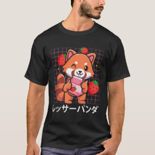 Röd Panda Jordgubb Milkshake Rolig Röd Panda Älska T Shirt
