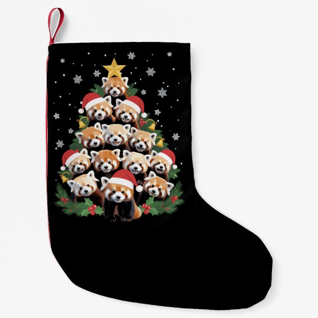 Röd Panda Julgran Rolig Djur  Liten Julstrumpa (Framsidan)