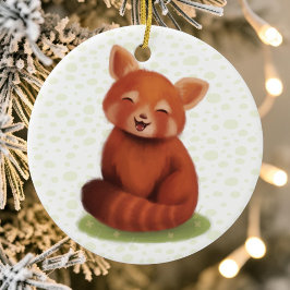 Röd Panda Julgransprydnad Keramik