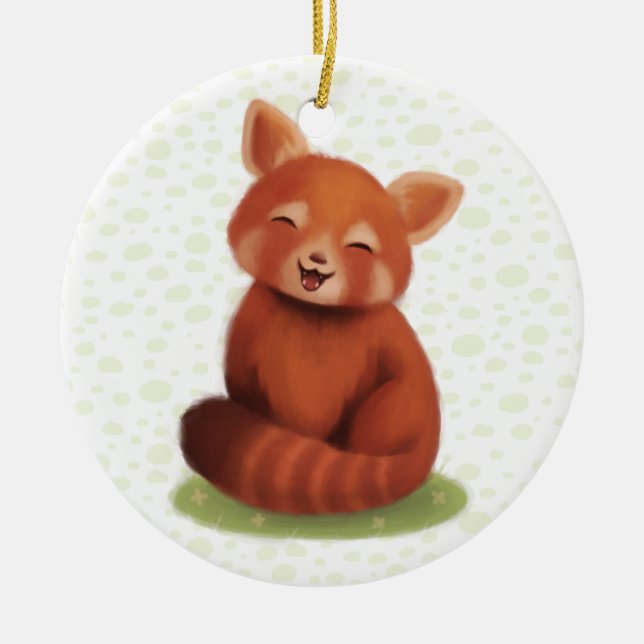 Röd Panda Julgransprydnad Keramik (Framsidan)