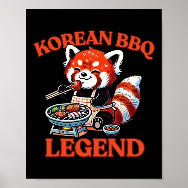 Röd Panda koreansk Bbq Legend  Poster (Framsidan)