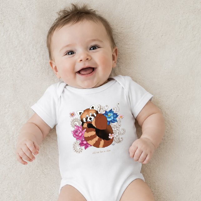 Röd Panda Lotusblomma Henna T Shirt (Skapare uppladdad)
