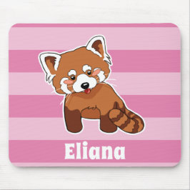 Röd Panda med ditt namn - personligdjur Musmatta
