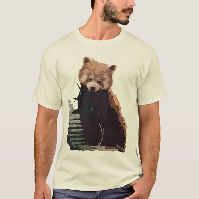 Röd Panda med löv Tröja (Framsida)