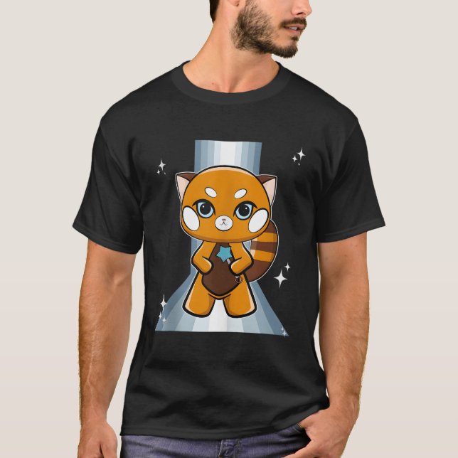 Röd panda med scept t shirt (Framsida)