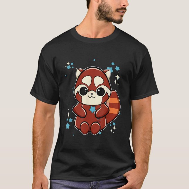 Röd Panda Med Spira T Shirt (Framsida)