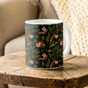 Röd Panda Mörk Botanisk Dyster Skog Kaffemugg