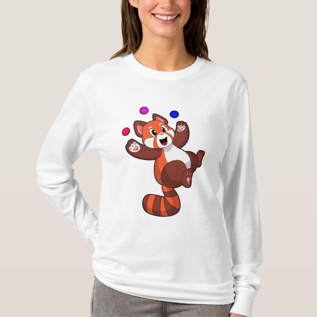 Röd panda på Juggle Circus.PNG T Shirt (Framsida)