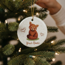 Röd Panda Personlig Namn Keramisk Ornament