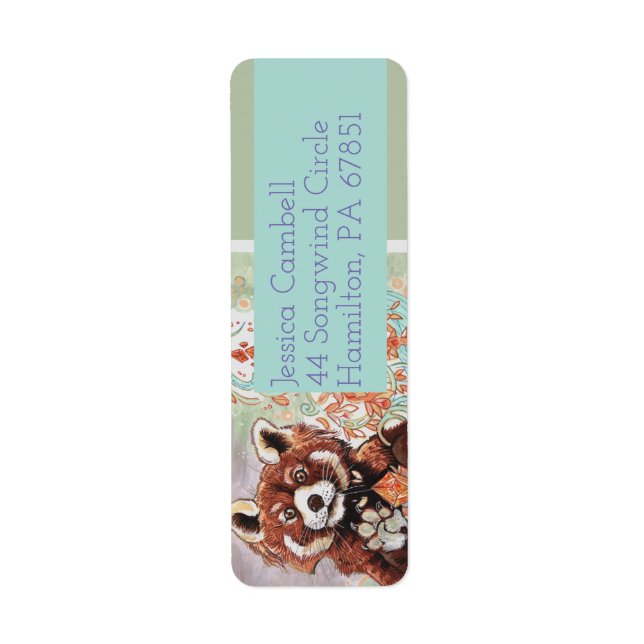 Röd Panda-returadressetikett Returadress Etikett (Framsidan)