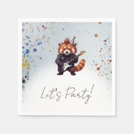 Röd Panda Rocker Cocktail Pappersservett