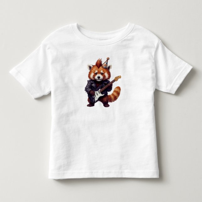 Röd Panda Rocker T-Shirt (Framsida)