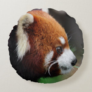 Röd panda rund kudde