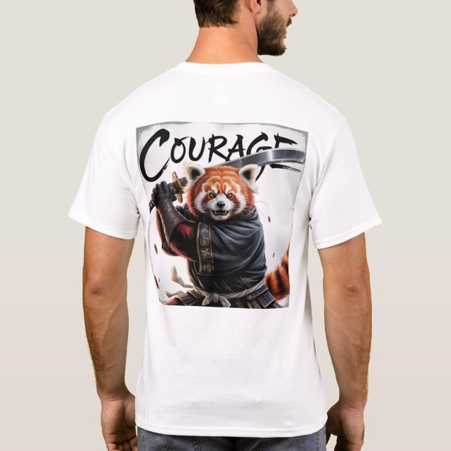 Röd panda-samuraj - Mod T Shirt (Baksida)