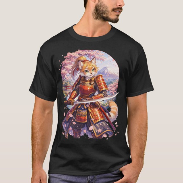 Röd Panda Samuraj  T Shirt (Framsida)