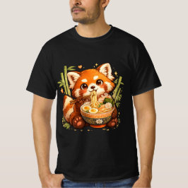 Röd Panda som äter Ramen – Söt Mysig Nudelfantast T Shirt
