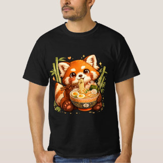 Röd Panda som äter Ramen – Söt Mysig Nudelfantast T Shirt
