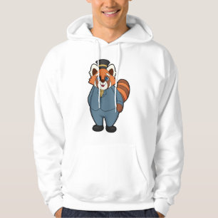 Röd panda som brudgum med hatt hoodie