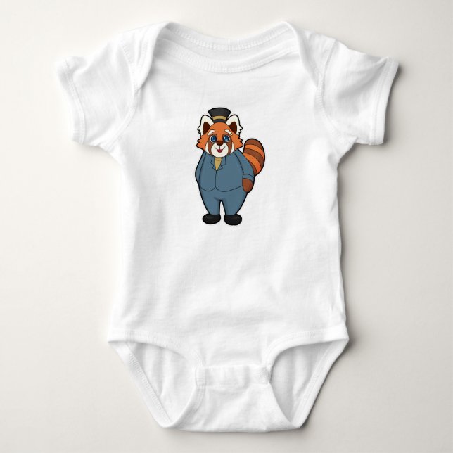 Röd Panda som brudgum med hatt T Shirt (Framsida)