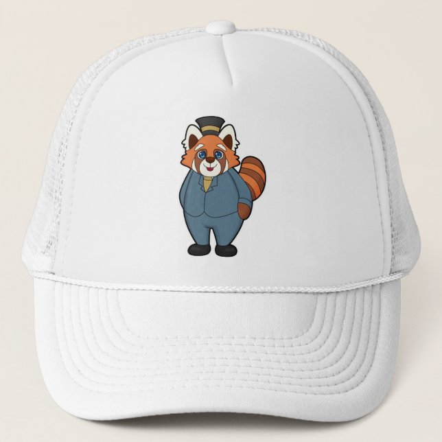 Röd Panda som Brudgumme med Hatt Keps (Framsida)