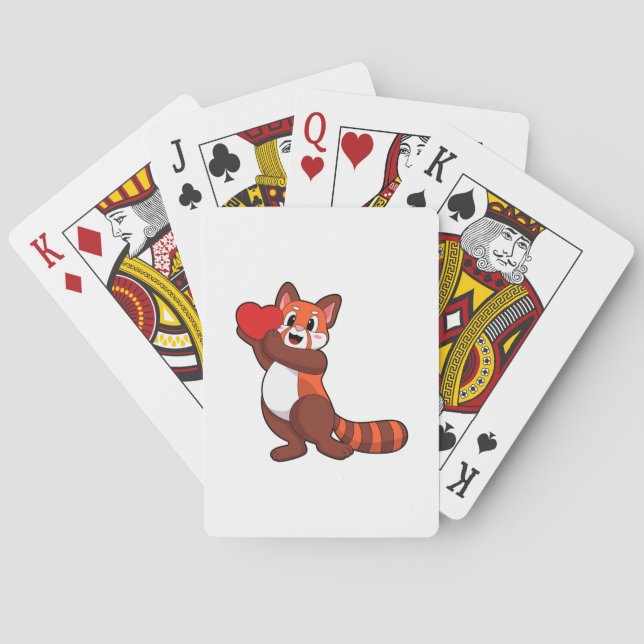 Röd panda vid Kärlek med Heart.PNG Casinokort (Baksidan)