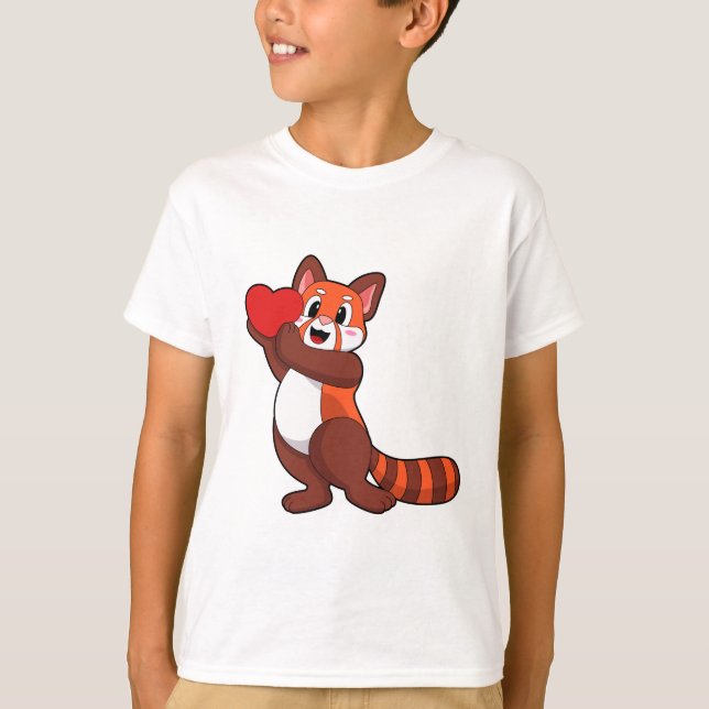 Röd panda vid Kärlek med Heart.PNG T Shirt (Framsida)