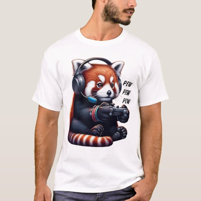 Röd Panda-videospelsnerver T Shirt (Framsida)