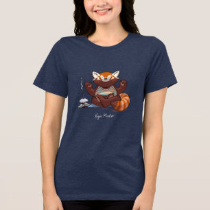 Röd Panda Yoga Master Lärarpresent Djur Konstverk T Shirt