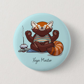 Röd Panda Yoga Master Studentgåva Djur Konstverk Knapp