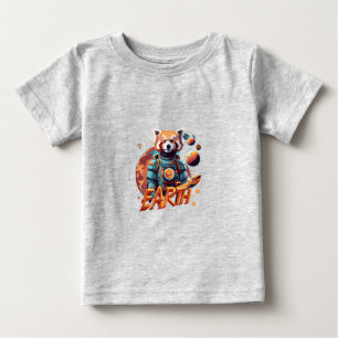 Röd pandaastronaut t shirt