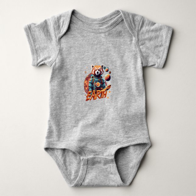 Röd pandaastronaut t shirt (Framsida)