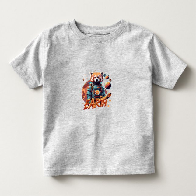 Röd pandaastronaut t shirt (Framsida)