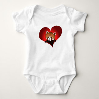 Röd pandahjärta för bebis t-shirt