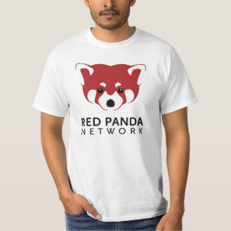 Röd Pandalogotyputslagsplats T-shirt