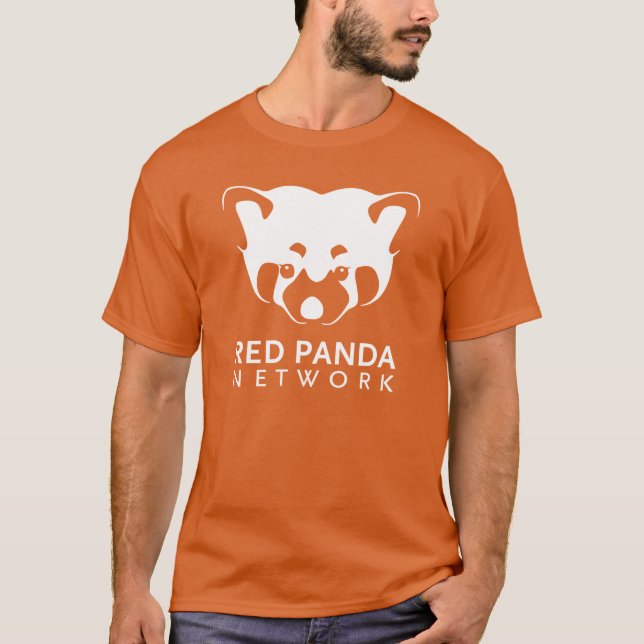 Röd Pandalogotyputslagsplats Tee Shirt (Framsida)