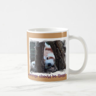 Röd Pandamugg - "bör morgnar vara olagliga ", Kaffemugg