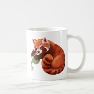 Röd PandaTea Time Kaffemugg