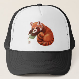 Röd PandaTea Time Keps