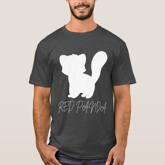 Röd pandvit t shirt (Framsida)