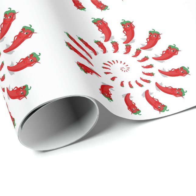 Röd Paprika Diva Spiral Stor Presentpapper (Rullad Hörn)