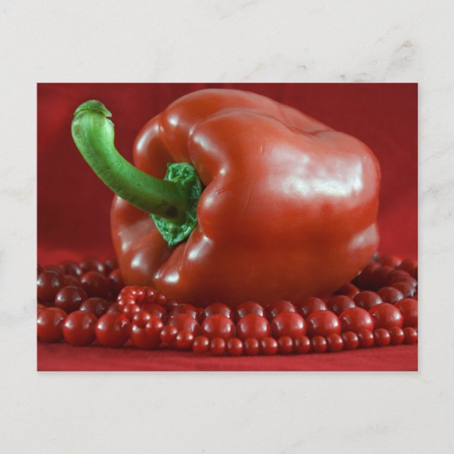 röd paprika&pärlor_2 vykort (Framsida)