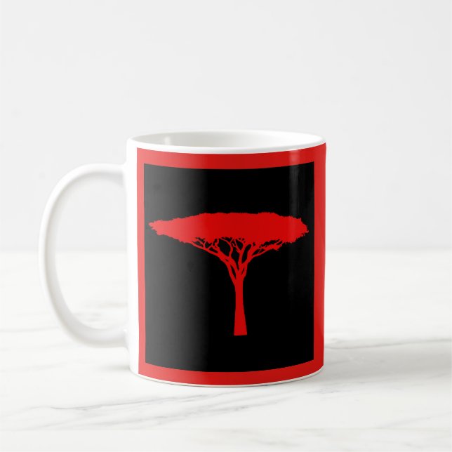 Röd Paraplyträd Kaffemugg (Vänster)