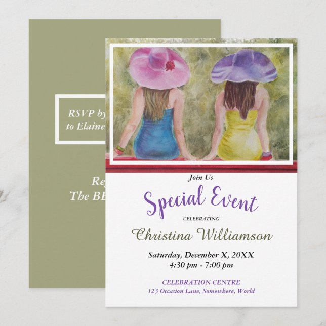 RÖD PARKBANKSPARTY INBJUDAN (Fram/baksida)