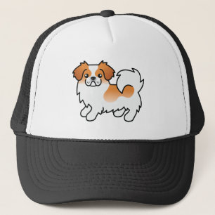 Röd Parti-Färgad Tibetansk Spaniel Söt Tecknad Hun Keps