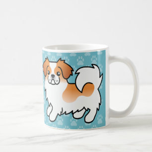 Röd parti-färgad tibetansk spaniel tecknad hund kaffemugg