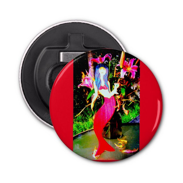 röd partysjöjungfru flasköppnare (Framsidan)