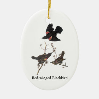 Röd-Påskyndad Blackbird, John Audubon Julgransprydnad Keramik