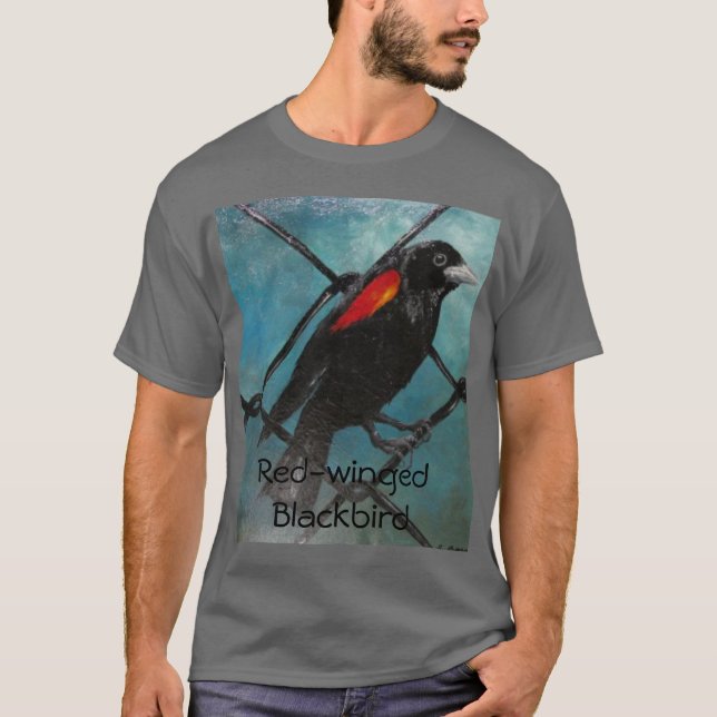 röd-påskyndad blackbird tee shirt (Framsida)