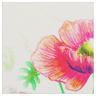 Röd,Passion-Blommigt Tyg