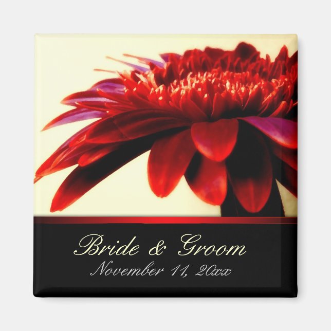 Röd Passionsblomma Bröllopspresent Magnet (Framsidan)